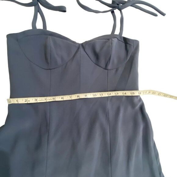 Norstrom Dessy Collections 3069 Midi Bustier Dress Silverstone Gray Size 14 - Picture 14 of 15